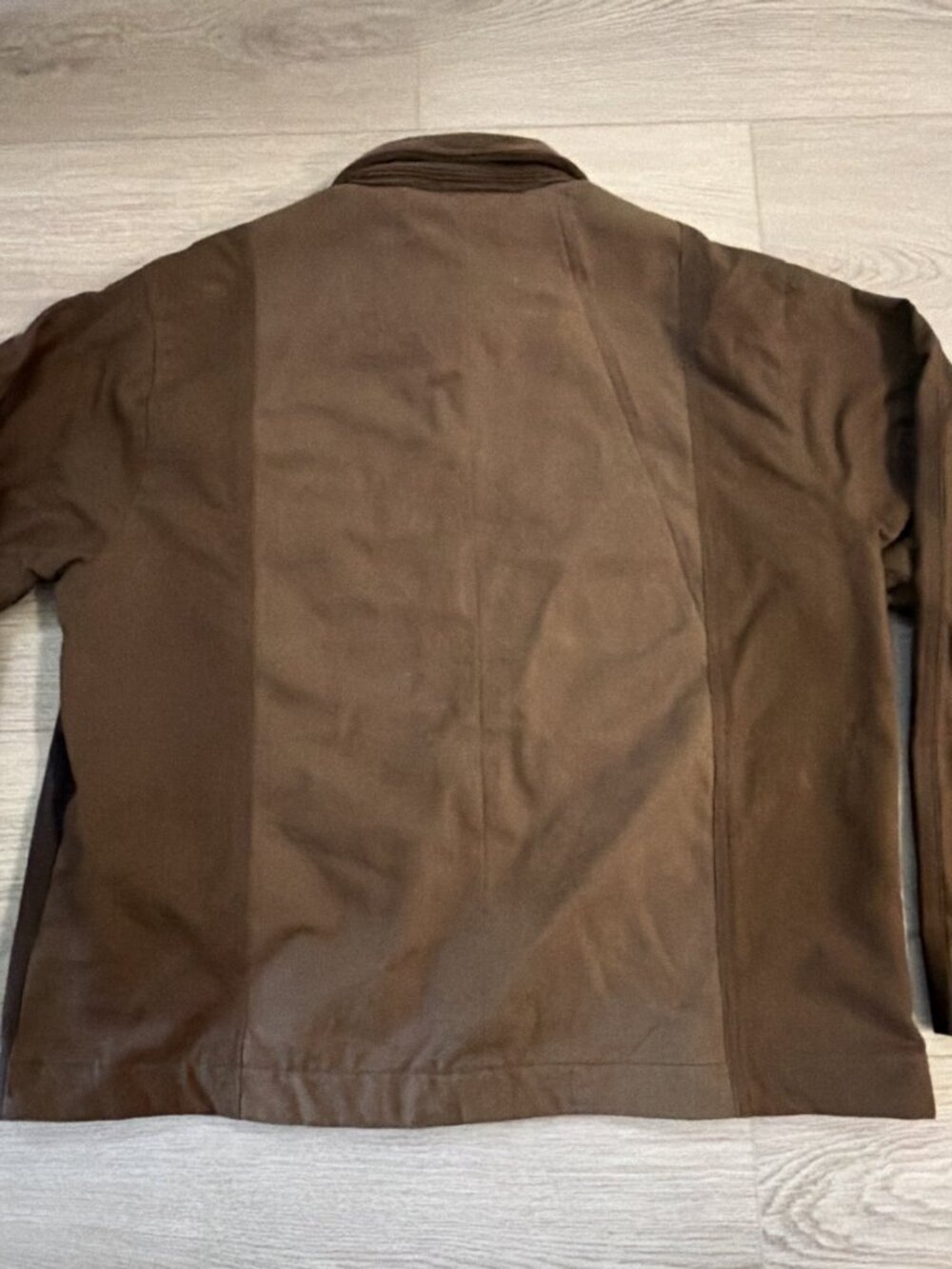 Reworked Canvas Chore Jacket Mens M Brown Plaid Lined Workwear Utility Coat - Picture 6 of 9